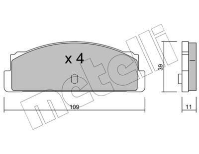 Комплект тормозных колодок, дисковый тормоз METELLI 22-0086-0 для FIAT 132