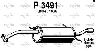 Глушитель выхлопных газов конечный FENNO P3491 для MAZDA MX-6