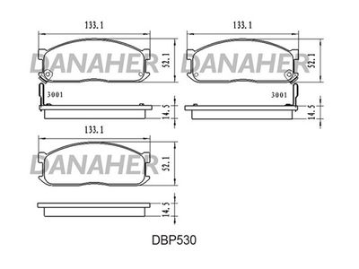 DANAHER DBP530 Тормозные колодки и сигнализаторы  для KIA K2500 (Киа K2500)