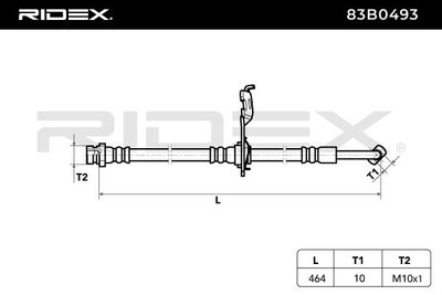 спирачен маркуч RIDEX 83B0493