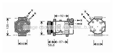 AVA-QUALITY-COOLING CNK238 Компресор кондиціонера для FIAT (Фиат)