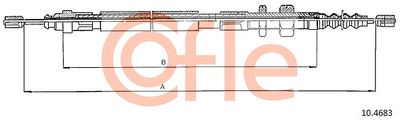 Тросик, cтояночный тормоз COFLE 92.10.4683 для CITROËN XM