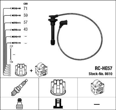 Комплект проводов зажигания NGK 8610 для HONDA PRELUDE