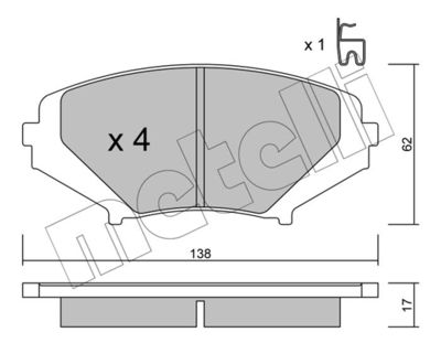 Комплект тормозных колодок, дисковый тормоз METELLI 22-0732-0 для MAZDA RX-8