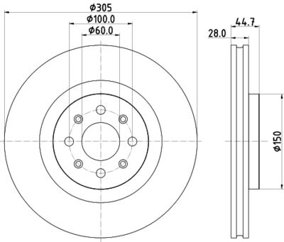 Тормозной диск HELLA 8DD 355 120-951 для ABARTH GRANDE