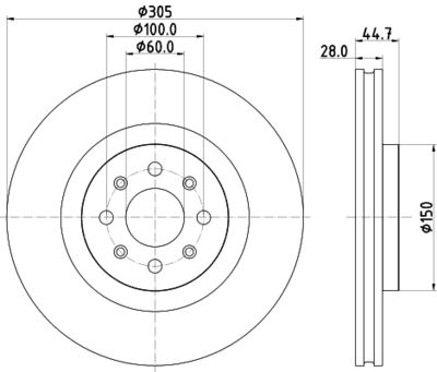 Тормозной диск HELLA 8DD 355 120-951 для ABARTH PUNTO