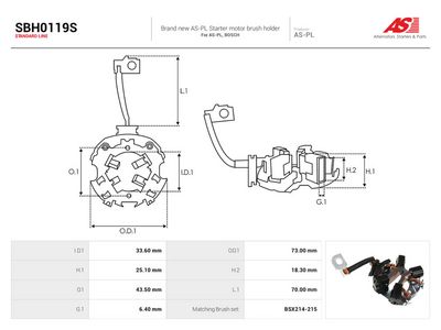 AS-PL - Držiak, uhlíkový zberač VW , SBH0119S