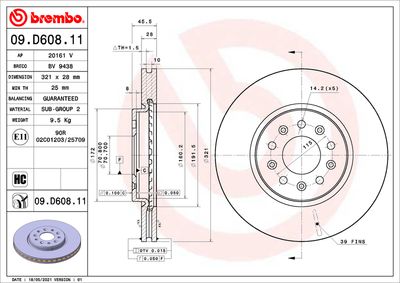 Bromsskiva BREMBO 09.D608.11