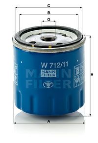Масляный фильтр MANN-FILTER W 712/11 для PEUGEOT 205