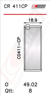 Черупка на биелен лагер KING CR 411CP0.5