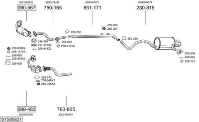 Układ wydechowy BOSAL SYS05821
