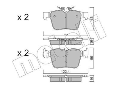 Комплект тормозных колодок, дисковый тормоз 22-1020-0