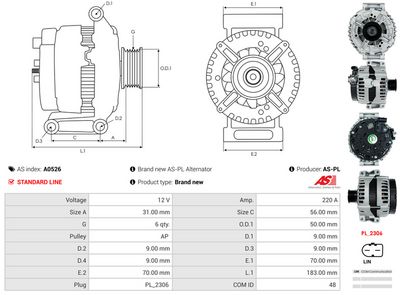 GENERATOR / ALTERNATOR AS-PL A0526 4