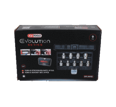 Ks Tools - Súprava nástrčných orechov Torx-E, E10-E24, 1/2" 9ks