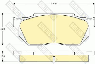 Комплект тормозных колодок, дисковый тормоз GIRLING 6103589 для HONDA PRELUDE