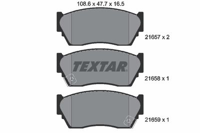 Комплект тормозных колодок, дисковый тормоз TEXTAR 2165701 для NISSAN 100NX