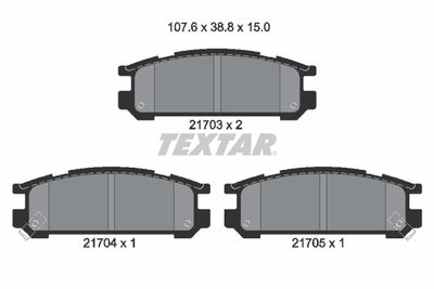Комплект тормозных колодок, дисковый тормоз TEXTAR 2170301 для SUBARU SVX