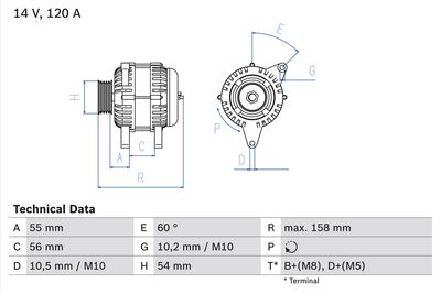 Alternator 0 986 044 410