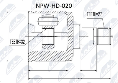 NTY NPW-HD-020 ШРУС  для ACURA TSX (Акура Цx)