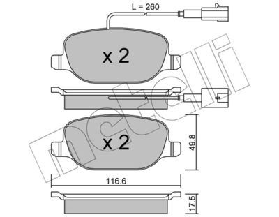 Комплект тормозных колодок, дисковый тормоз METELLI 22-0704-2 для ALFA ROMEO 4C