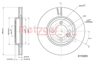 Tarcza hamulcowa METZGER AUTOTEILE 6110263