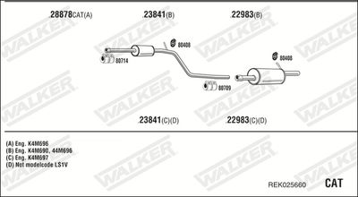 Układ wydechowy WALKER REK025660