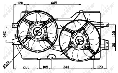 Вентилятор, охлаждение двигателя WILMINK GROUP WG1720133 для DODGE CARAVAN