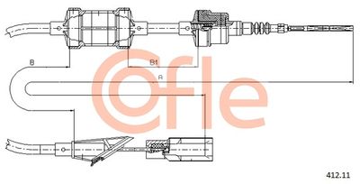 Трос, управление сцеплением COFLE 92.412.11 для LANCIA Y