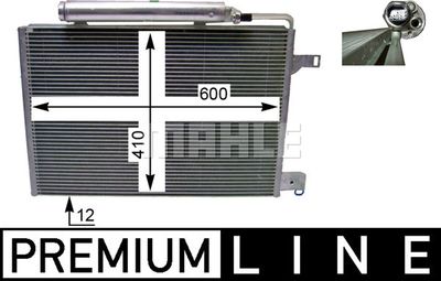 Конденсатор, кондиционер MAHLE AC 370 000P для MERCEDES-BENZ B-CLASS