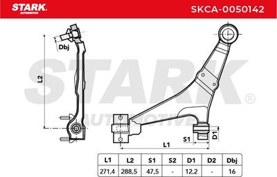 носач, окачване на колелата STARK SKCA-0050142