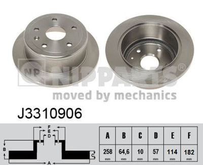 спирачен диск NIPPARTS J3310906