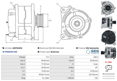 GENERATOR / ALTERNATOR AS-PL A0976SEG 4