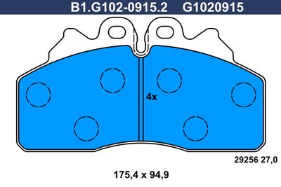 Bremseklodser GALFER B1.G102-0915.2