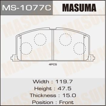Комплект тормозных колодок MASUMA MS-1077 для TOYOTA SPRINTER