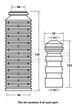 Dust Cover Kit, shock absorber FIRST LINE FPK7087