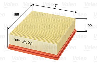 VALEO 585314 Воздушный фильтр  для FIAT SEDICI (Фиат Седики)