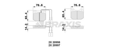 Комплект тормозных колодок, дисковый тормоз BRAXIS AB0506 для OPEL SPEEDSTER