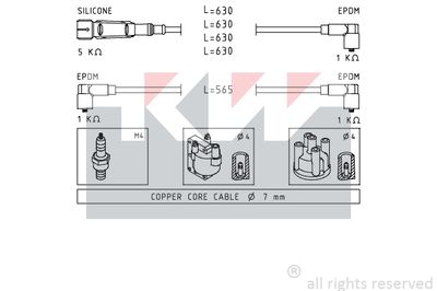 Комплект проводов зажигания KW 359 493 для VW SCIROCCO