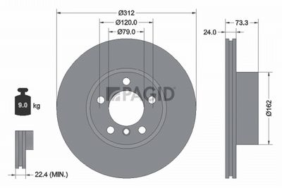 спирачен диск PAGID 55618NHC