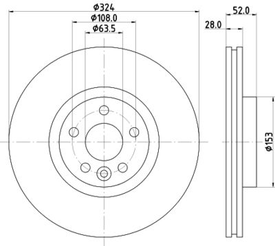 Тормозной диск HELLA 8DD 355 126-661 для VOLVO XC60