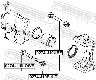 Guide Bolt, brake caliper 0274-J10F-KIT