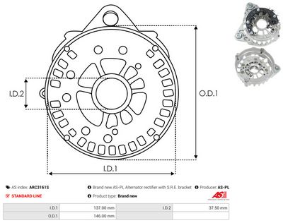 CAPAC PROTECTOR ALTERNATOR AS-PL ARC3161S 2