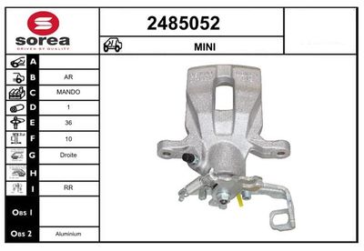 EAI 2485052 Тормозной суппорт для MINI MINI Кабриолет (F57)