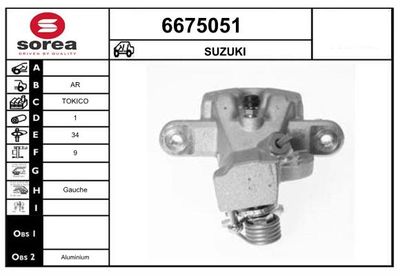 STARTCAR 6675051 Тормозной суппорт для SUZUKI SWIFT IV (FZ, NZ) 1.3 DDiS (AZG 413D) STARTCAR 6675051 Тормозной суппорт для SUZUKI SWIFT IV (FZ, NZ) 1.3 DDiS (AZG 413D)