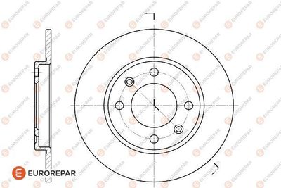 Тормозной диск EUROREPAR 1618860980 для PEUGEOT 206