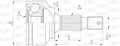 Шарнирный комплект, приводной вал OPEN PARTS CVJ5594.10 для PEUGEOT TRAVELLER