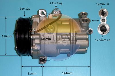 Compressor, air conditioning Auto Air Gloucester 14-1466P