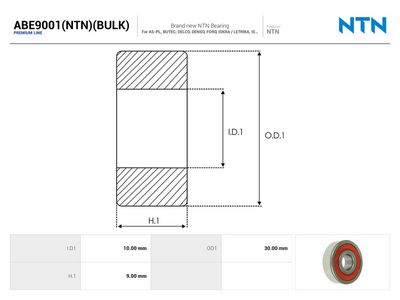 Lager AS-PL ABE9001(NTN)(BULK)