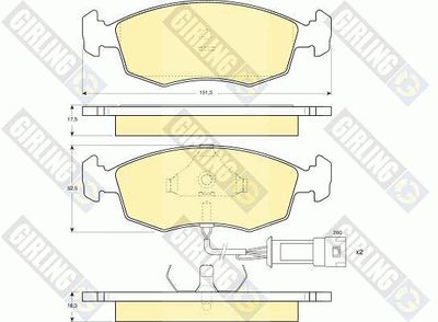 Комплект тормозных колодок, дисковый тормоз GIRLING 6103012 для FORD SCORPIO