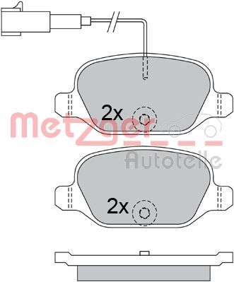 Комплект тормозных колодок, дисковый тормоз METZGER 1170500 для ABARTH 500C
